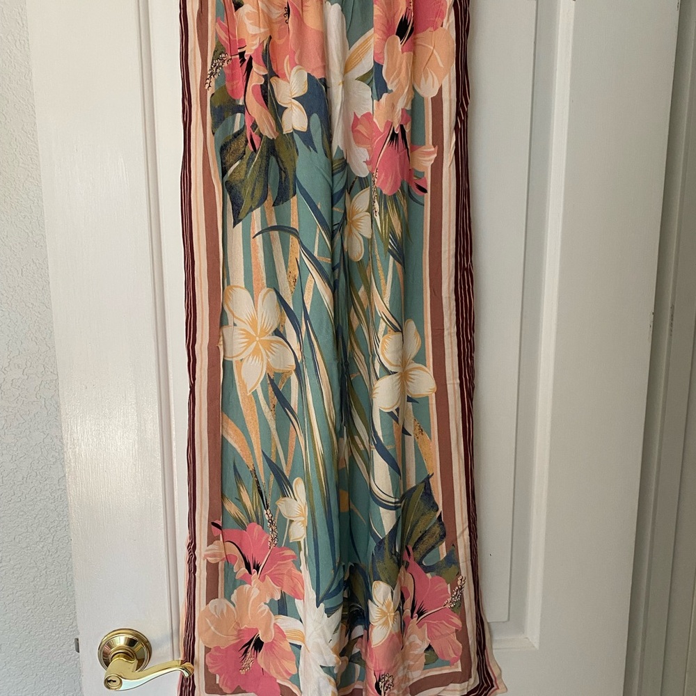 O'Neill Pink and Cream Striped Scarf Pants